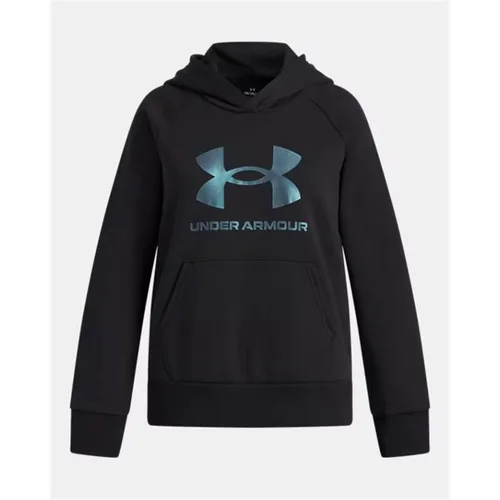 Vista 3 de Sudadera con Capucha Niña Under Armour Rival Flc Shimmer Hdy Negro