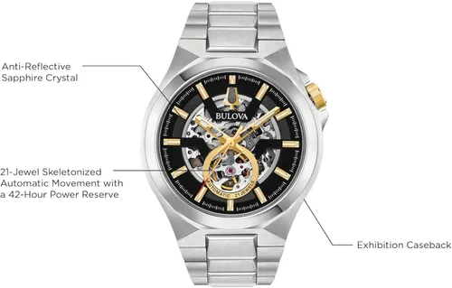 Vista 4 de Bulova Reloj clásico Maquina de apertura abierta automática para hombre, Automático - 98A178