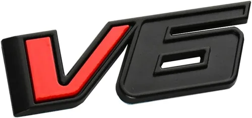 Vista 2 de CDD 2 calcomanías 3D de repuesto para placa de identificación de automóvil V6 para Canyon Colorado 17-21 (negro rojo)