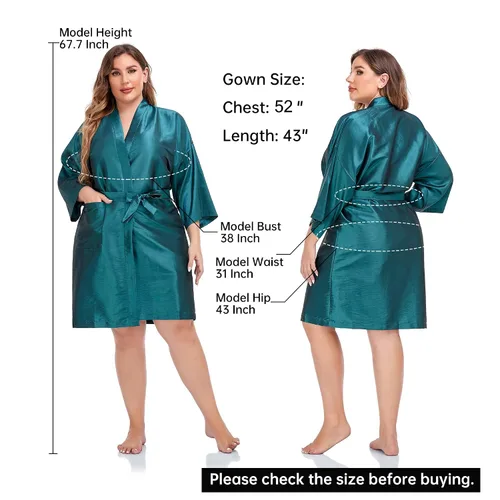 Vista 2 de PERFEHAIR Bata de peluquería para clientes, estilo kimono (azul)