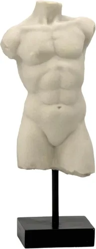 Vista 9 de Galt International Estatua de cuerpo de mármol de polietileno de 13.5 pulgadas con pedestal negro para decoración del hogar, escultura de dios