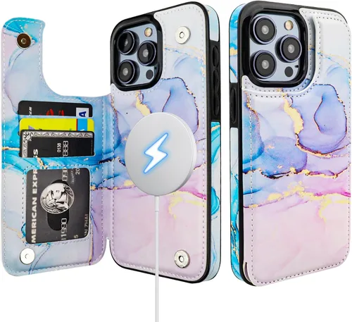 Vista 12 de HAOPINSH Funda tipo cartera para iPhone 15 Pro Max con tarjetero, diseño de leopardo negro y guepardo con tapa trasera, de piel sintética