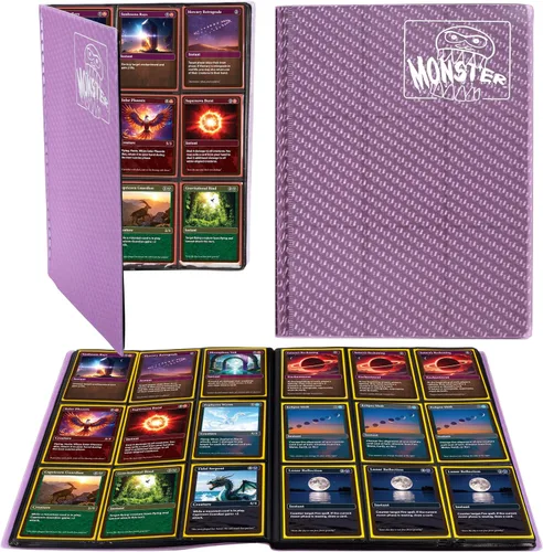 Vista 22 de Monster Binder - Álbum de tarjeta coleccionables, 9 bolsillos para tarjetas, retiene 360 de Yugioh, Magic, y Pokémon, Blanco mate