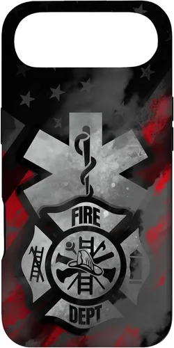 Vista 27 de EMT EMS Firefighter Red Smoke Line USA American Flag Case for iPhone 17