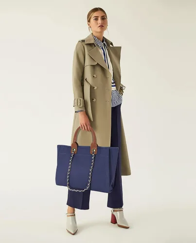 Vista 2 de BYMEE - Bolsa de lona para mujer, bolso de lona con cadenas extraíbles, bolsa de hombro, artículos esenciales diarios, bolsa de trabajo casual