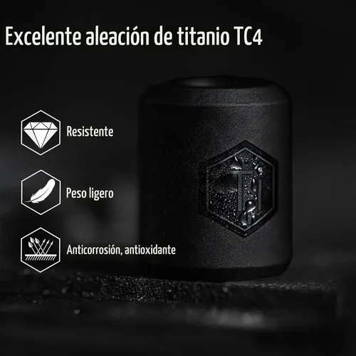 Vista 3 de KeyUnity KA01 - Cuentas de paracaídas de titanio – 2 piezas de cuentas de cuchillo para patio de tierra al aire libre, accesorios EDC para pulsera