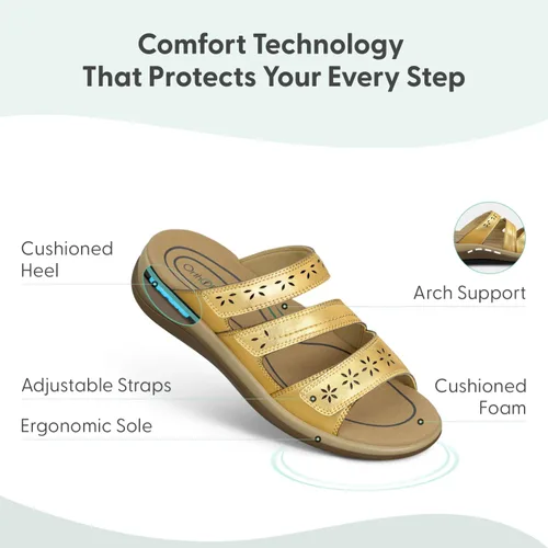 Vista 3 de Sandalias ortopédicas estirables Orthofeet Sahara Slide para mujer