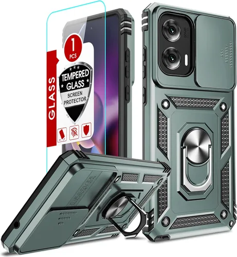 Vista 15 de LeYi Funda para Moto G Stylus 2022 4G (no compatible con 5G), funda para Moto G Stylus con 2 protectores de pantalla, funda protectora de grado Oro