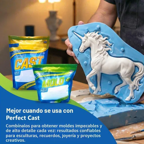 Vista 5 de Material de moldeo de alginato perfecto, polvo no tóxico para fabricar moldes para fundición de vida, fundición a mano, huellas de bebé, moldes