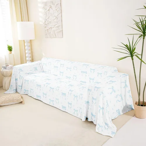 Vista 2 de Erosebridal Fundas de sofá con lazo de princesa de 71 x 91 pulgadas, fundas de sofá con lazo de lazo, protector de sofá de princesa