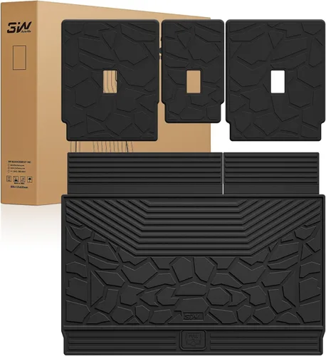 Vista 21 de 3W Alfombrillas para Ford F-150 2015-2025 y F150 Lightning SuperCrew 2022-2025 (sin almacenamiento plano plegable), TPE para todo tipo de clima