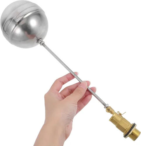 Vista 4 de jojofuny Válvula de flotador de rosca ajustable para tanques de agua Válvula de control de aleación de metal de cierre automático para el hogar