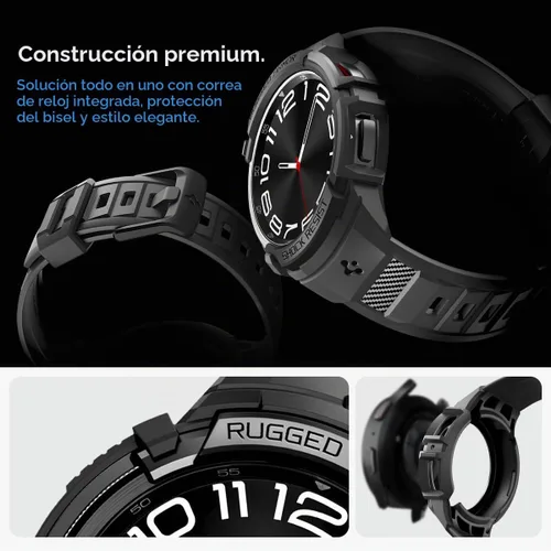 Vista 8 de Spigen Correa clásica de 1.850 in para Samsung Galaxy Watch 6 con funda (2023)