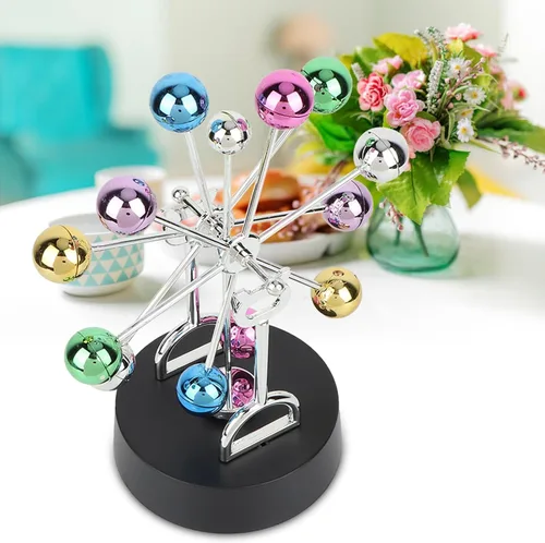 Vista 6 de Noria de movimiento perpetuo, Newtons Cradle Pendulum Bolas de equilibrio de movimiento perpetuo para decoración del hogar y entusiastas