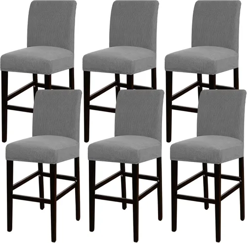 Vista 34 de Funda elástica para taburete de bar, taburete de mostrador, funda para silla de pub para comedor, cafetería, funda protectora para taburetes de bar