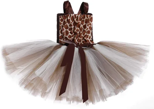 Vista 5 de Tutu Dreams Disfraces de animales de Halloween para niños y niñas de 1 a 10 años, reno, jirafa, tigre con diadema, ropa de disfraces de Halloween