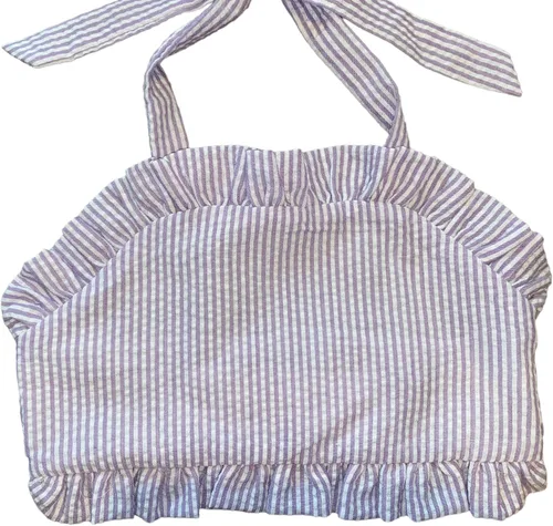Vista 3 de KRISTIN LYNN KIDS Traje de baño de bikini de sirsaca morado de 2 piezas para niñas - Traje de baño, traje de baño, monogramable