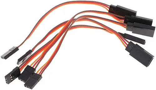 Vista 3 de Cable de extensión servo de 3 pines de 3.9 in/4 pulgadas, 3.93 pulgadas, hembra a macho, conector de cable JR para control remoto de aviones