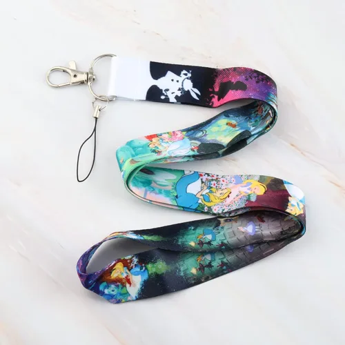 Vista 5 de UJIMS Alice Gifts - Llavero con cordón inspirado en el país de las maravillas para fanáticos de Alicia, joyería de amistad, soporte para tarjetas