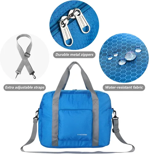 Vista 2 de F.FETIVIN Bolsa de viaje para artículos personales de 18 x 14 x 8 pulgadas para Spirit Airlines, bolsa de lona ligera impermeable para gimnasio