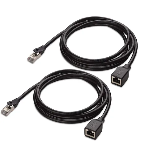 Vista 7 de Cable Matters Paquete de 2 cables de extensión Ethernet Cat 6 blindados cortos de 10 Gbps, 1.5 pies