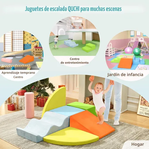 Vista 6 de QUCHI Juguetes de Escalada para Niños Pequeños, Juguetes de Escalada para Niños Pequeños para Interiores, Conjunto de 7 Bloques de Escalada