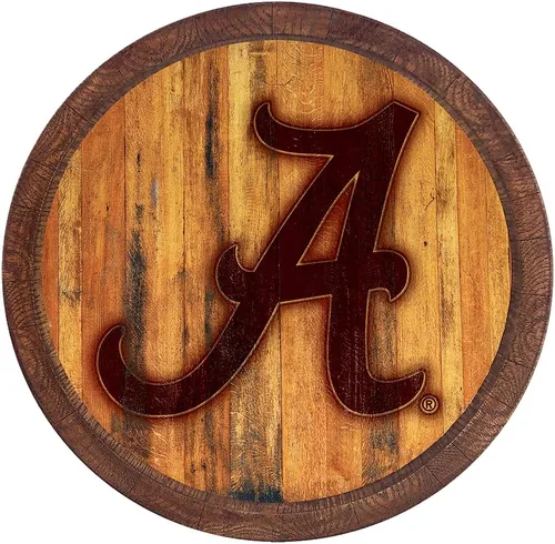 Vista 140 de The Fan Brands NCAA Alabama Crimson Tide: "Faux" - Letrero de barra del equipo deportivo, decoración para el hogar, dormitorio, garaje, oficina