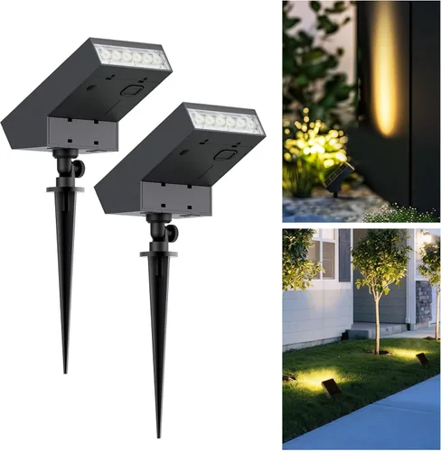 Vista 9 de SOTTLOT Luces solares para senderos al aire libre, luz solar regulable con IP65 a prueba de agua, 500LM 3000K iluminación solar al aire libre