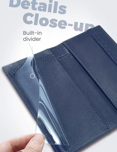 Vista 50 de Yarnic Funda para chequera personal, soporte para chequera con soporte para bolígrafo y divisor de plástico transparente integrado para cheques Rosa