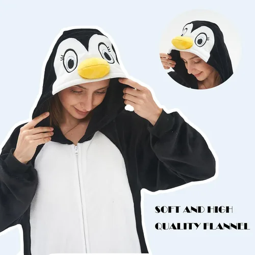 Vista 2 de NEWCOSPLAY Unisex Adult Onesie Pajamas Animal One Piece Costume Cosplay Sleepwear