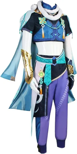 Vista 7 de Baizhu - Disfraz de cosplay de Bai Zhu, traje de uniforme para Halloween, conjunto completo
