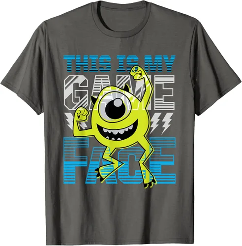 Vista 87 de Disney Pixar Monsters Inc. Mike Wazowski Game Face Camiseta Negro