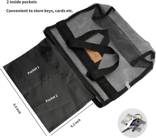 Vista 4 de TOPASION Bolsa de ducha de malla portátil, organizador de baño y aseo colgante con cremallera para viajes, gimnasio, campamento, dormitorios