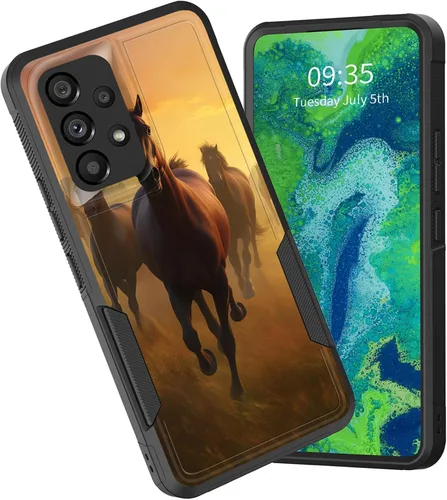 Vista 68 de Funda protectora para Galaxy A13 5G, doble capa híbrida resistente a prueba de golpes, policarbonato duro, silicona suave, TPU, funda protectora