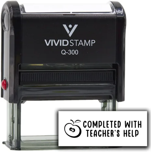 Vista 15 de Vivid Stamp Completado con sellos de ayuda del profesor para calificar sellos de goma autoentintados (tinta negra) - Q-200 Negro