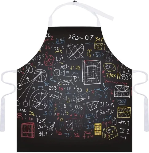 Vista 7 de Mathematics And Physics Apron with Pockets Water And Oil Resistant Kitchen Aprons Professional Adjustable Bib Apron for Women Men