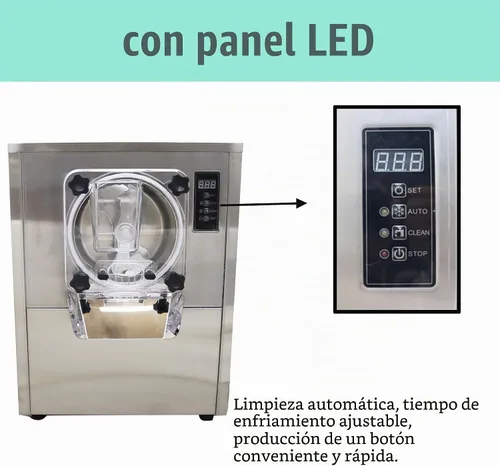 Vista 4 de Máquina comercial de helado duro para servir helados duros de acero inoxidable con panel de operación inteligente 25-30L/H Máquina de helado