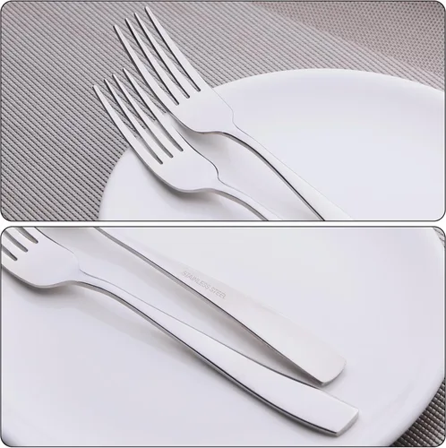 Vista 3 de Tenedores de cena de acero inoxidable de 12 piezas, tenedores de mesa, 8.07 pulgadas