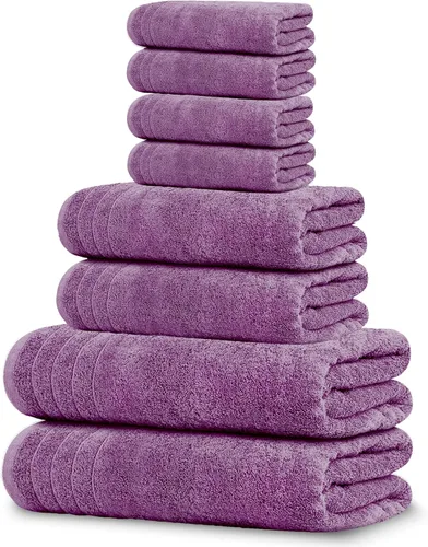 Vista 11 de Tens Towels Juego de 8 toallas, 2 extra grandes para baño, 2 para manos, 4 paños, 100% algodón, peso más ligero, secan más rápido, superabsorbentes