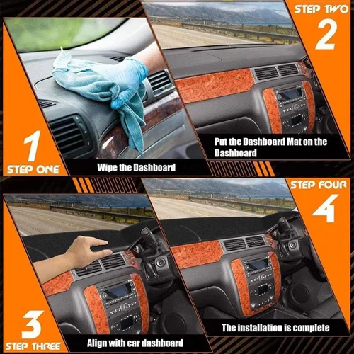 Vista 6 de HATHWAY Compatible con Nissan X-Trail 2008-2013, cubierta de tablero de automóvil, almohadilla negra para salpicadero, accesorios