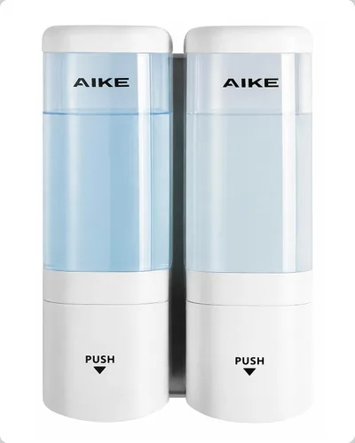 Vista 12 de AIKE Dispensador de champú y acondicionador,Dispensador de jabón 3 cámaras Blanco