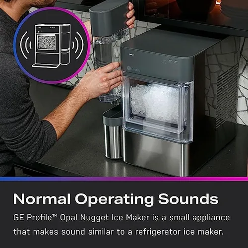 Vista 6 de GE Opal 2.0 - Máquina de hielo para encimera con conectividad WiFi, paquete de acero inoxidable con kit de limpieza