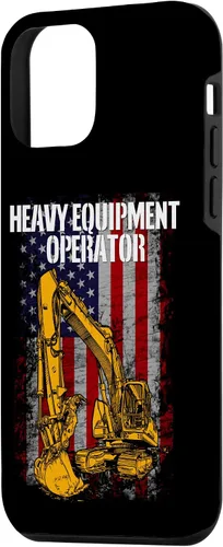 Vista 2 de Funda para excavadora de retroexcavadora con bandera de Estados Unidos para iPhone 12 mini