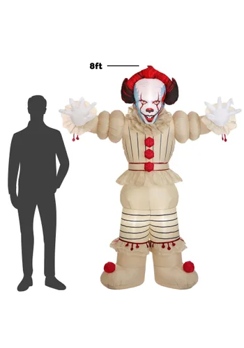 Vista 2 de Decoración Inflable Grande Pennywise de 8 Pies Multicolor