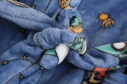 Vista 5 de BAOPTEIL Bata de baño con capucha para niños, bata de franela con capucha para niños, suave bata de dormir