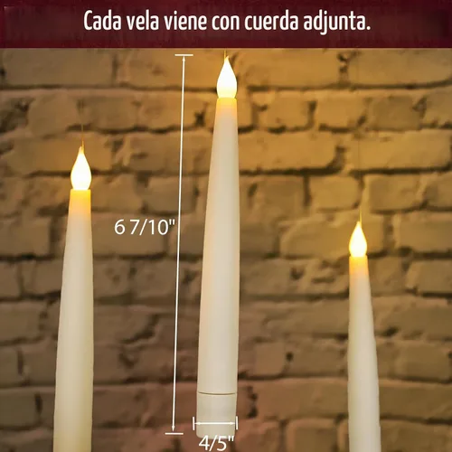Vista 3 de ORIENTAL CHERRY Velas flotantes con varita, 12 piezas de luz mágica