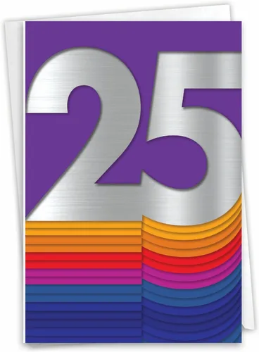 Vista 10 de NobleWorks Tarjeta de felicitación de 25 aniversario (compañero de trabajo) con sobre de 5 x 7 pulgadas para hombres, mujeres (1 tarjeta) 25 años