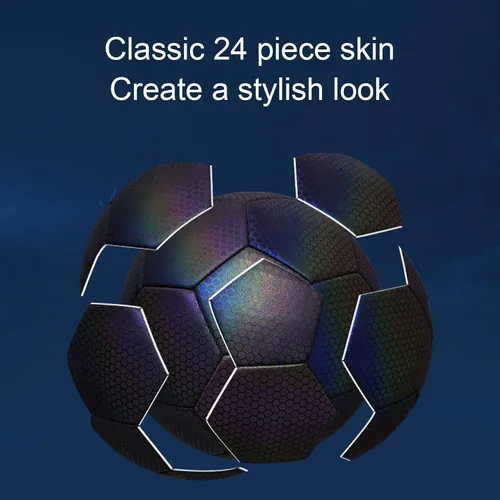 Vista 5 de Balón de fútbol luminoso para juegos nocturnos y entrenamiento, pelota de fútbol reflectante con aguja de aire de bolsillo de red, pelota de fútbol