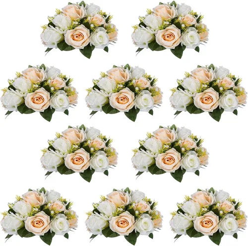 Vista 25 de NUPTIO Rosas Artificiales Negras Flores: Ramo de Flores Falsas Decoraciones de Halloween - 15 Cabezas Centros de Mesa de Rosas Artificiales con Base