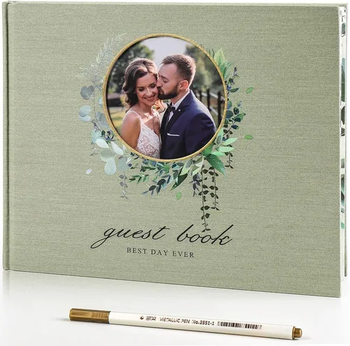 Vista 12 de Libro de invitados de boda, Libro de invitados para recepción de boda, Libro de invitados Polaroid para boda de 100 páginas en papel con tapa dura
